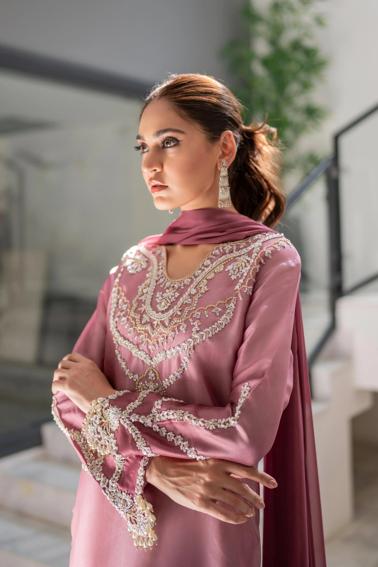 Presents A Laboriously Worked Shaded Pure Silk Suit