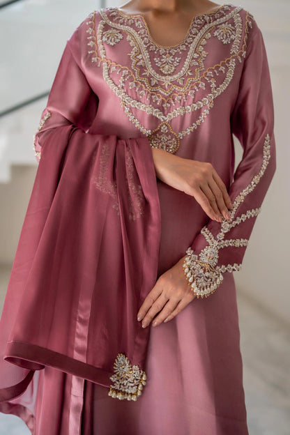 Presents A Laboriously Worked Shaded Pure Silk Suit