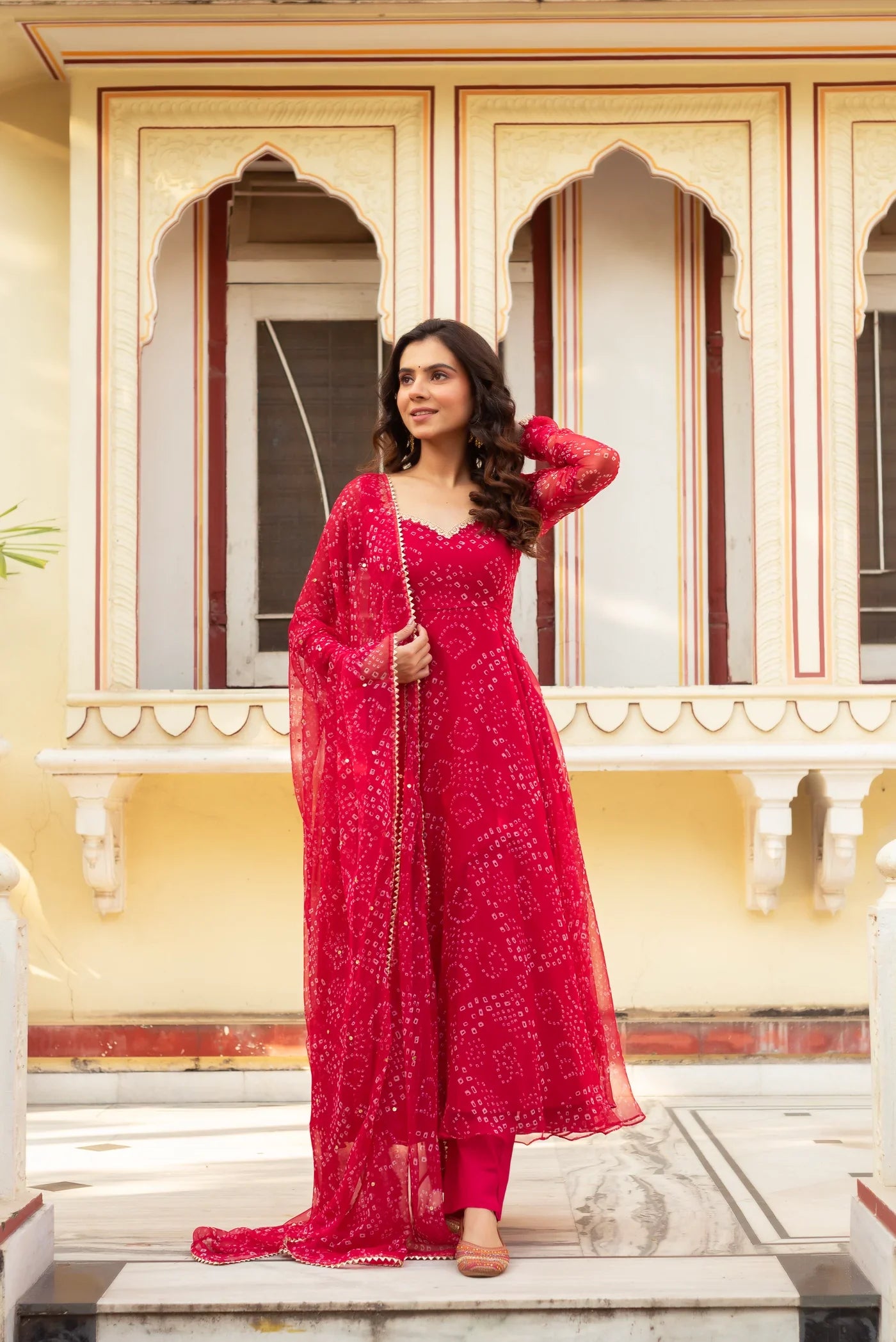 Beautiful  Dhani Red Suit Set