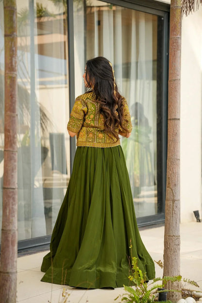 Enchanted jade green skirt set