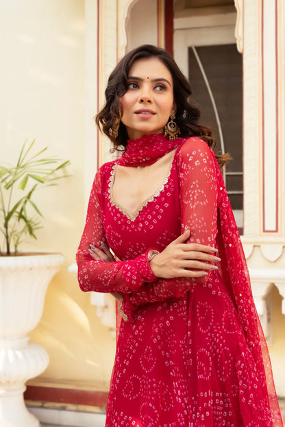 Beautiful  Dhani Red Suit Set